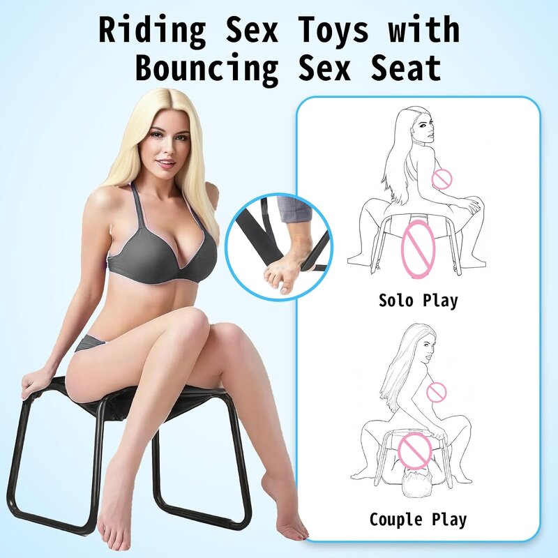 Sex Chair for Couples BDSM Sex Toys, Multifunctional Sex Position Enhancer Chair Adjustable Sex Bench with Bouncing Mount Seat