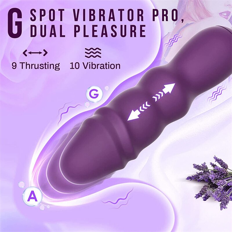 G Spot Clitoral Vibrator with 10 Vibrating & 9 Thrusting Modes Dildo Sex Toy for Nipple Anal Stimulation Adult Sensory Toys