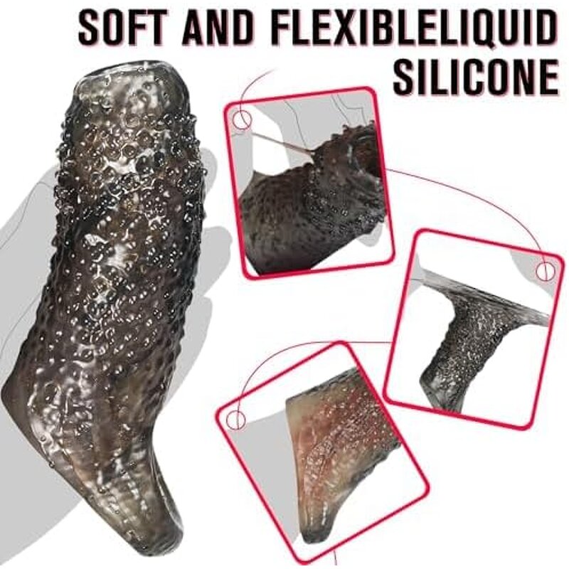 Realistic Male Cock Sleeve Penis Extender Penis bigger Ultra-Soft Penis Ring for Men to Enlarge Prolong Sex Toys for Adult