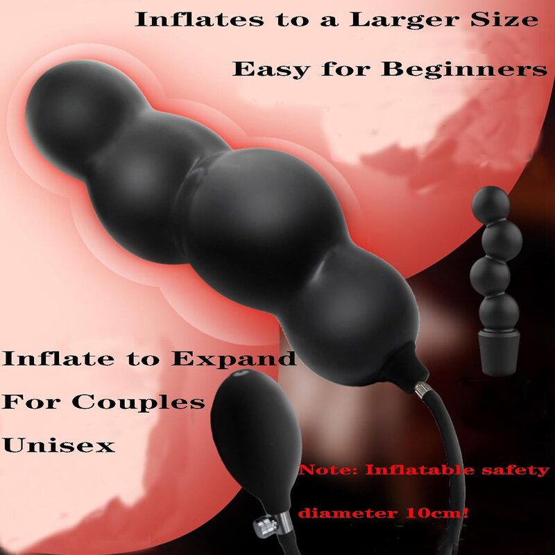 Inflatable Anal Plugs with Pump Silicone Butt Plugs for Anus Training Prostate Massager Expandable Anal Beads Adult Sex Toys