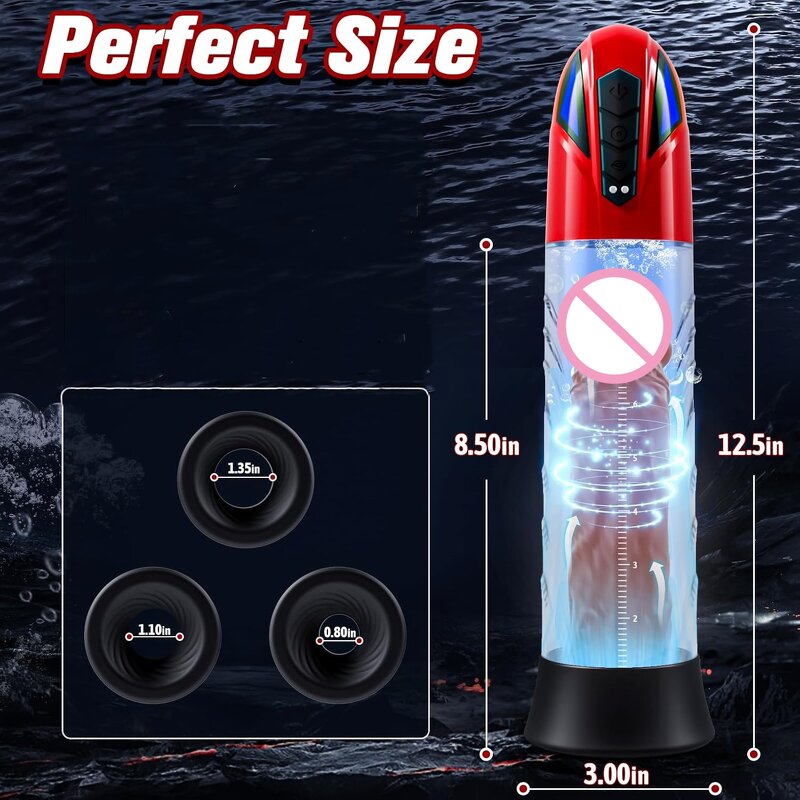 Penis Pump Male Sex Toys,Electric Dick Pump Penis Extender with 10 Erection Training Modes, Cock Pump Automatic Male Masturbator
