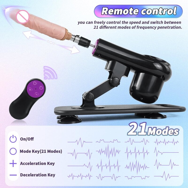 Automatic Thrusting Sex Machine for Women,3XLR Connector Love Machine with Dildo Remote Control Adult Sex Toy for Couples