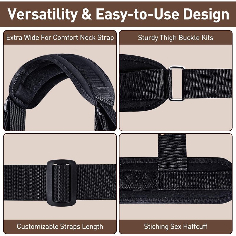 BDsm Bondage Set for Women Couples Leather Restraint Erotica Binding Sex Toys Forced Split Leg Straps Neck Wrist Restraints SM