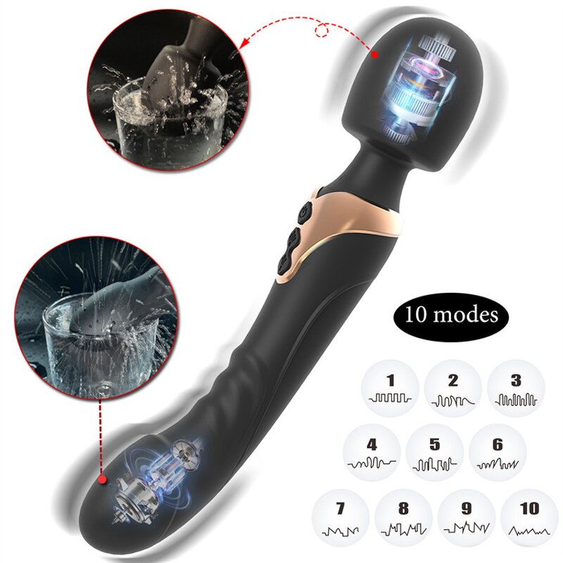 G-Spot Double Head Dildo Vibrator for Women with 10 Vibration Clitoris Nipple Vagina Anal Massagers  Adult Sex Toys for Solo