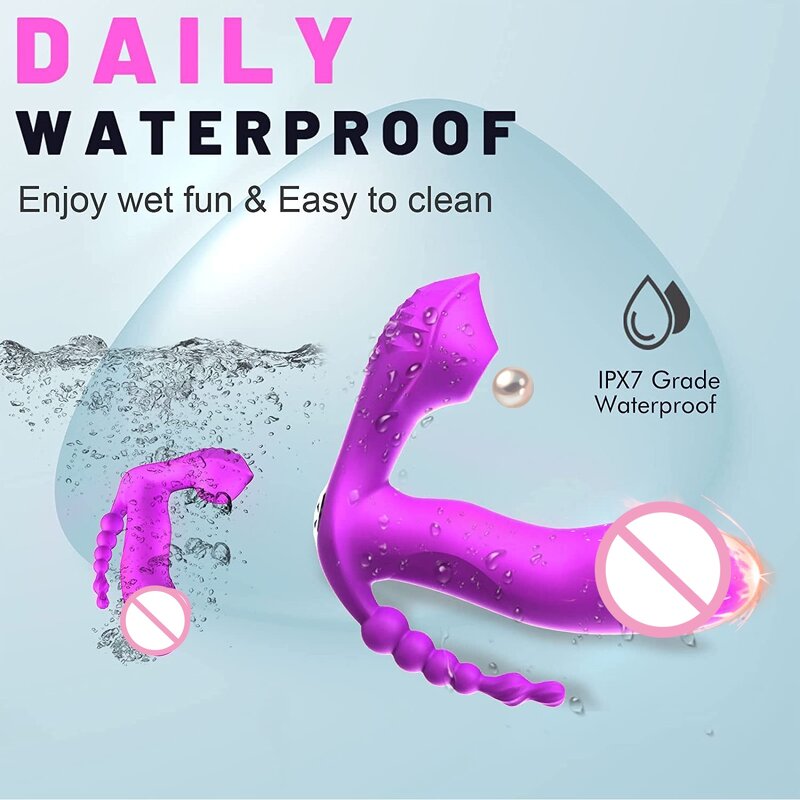 Wearable Vibrator G Spot Clitoral Anal Vibrator Rose Sex Toys with 9 Vibrating Modes Rechargeable G Spot Vibrator for for Women