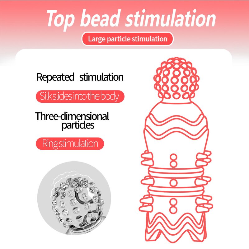 2 PCS Crystal Penis Sleeve Glans Cover Penis Enlargement Sleeve Extender Exercise Sex Toys for Men Sex Products