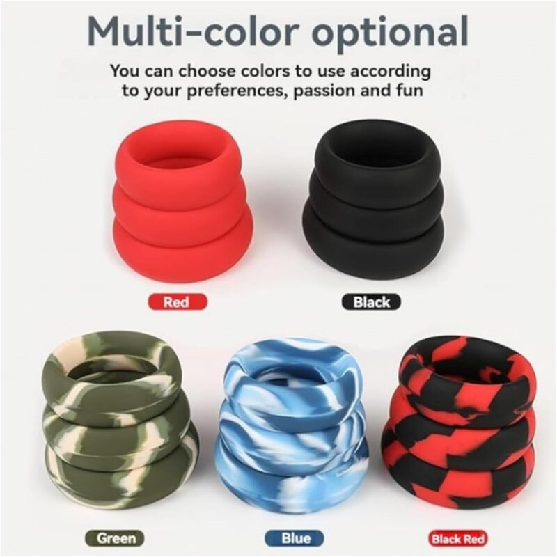 Top Quality Soft Silicone Lightweight and Comfortable 5 Color 3 Size Men's Multifunctional Strength Training Ring Workout Tool