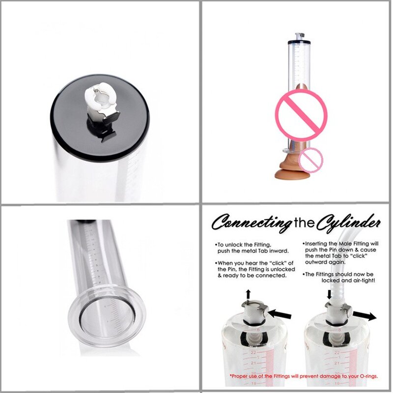 2.25 Inch Cylinder Penis Pump Kit with Vacuum Gauge Handle Fun Sex Toys for Men, Various Suction Levels for Penis Enhancement