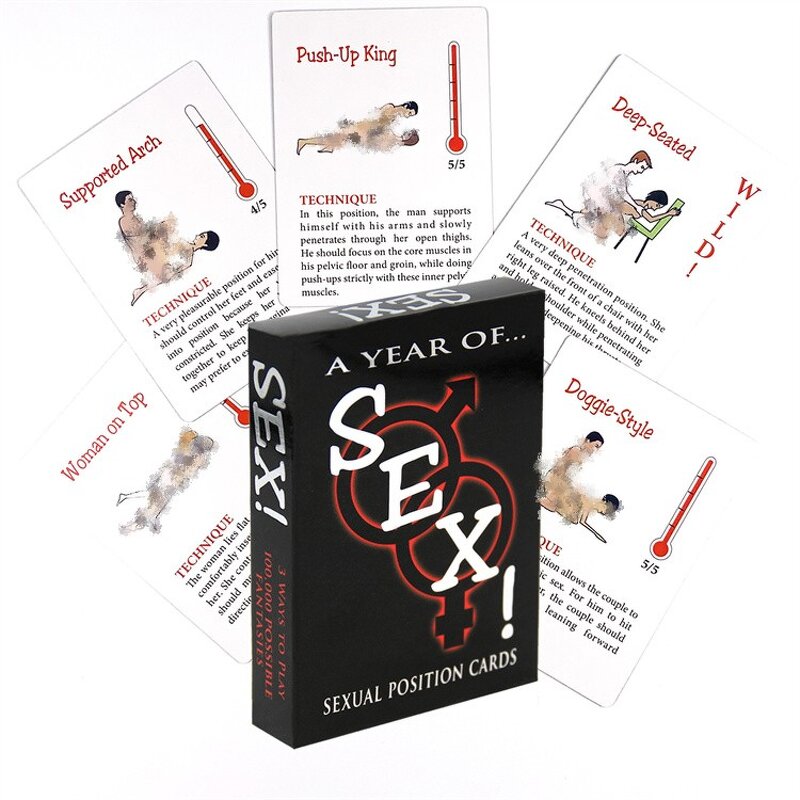 Erotic Games Adult Sexual Position Card Game with Pictures, 50 Positions of Bondage Game Card Date-Night Fun for Couples