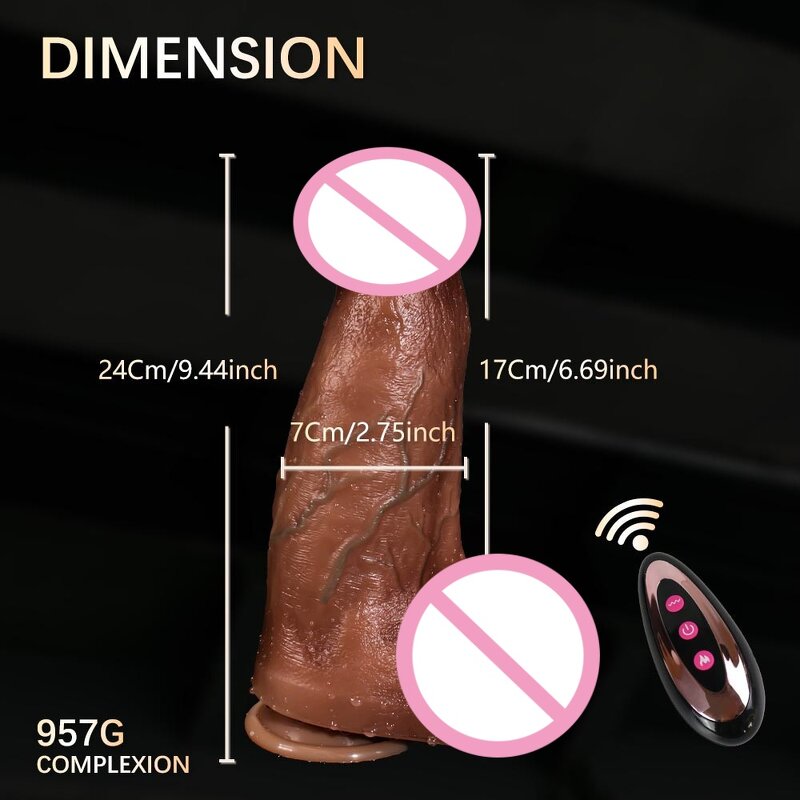 9" Huge Thrusting Dildo,Realistic Big Vibrator 9 Vibration Modes with Suction Cup,Remote Control Giant Sex Toys for Women Men