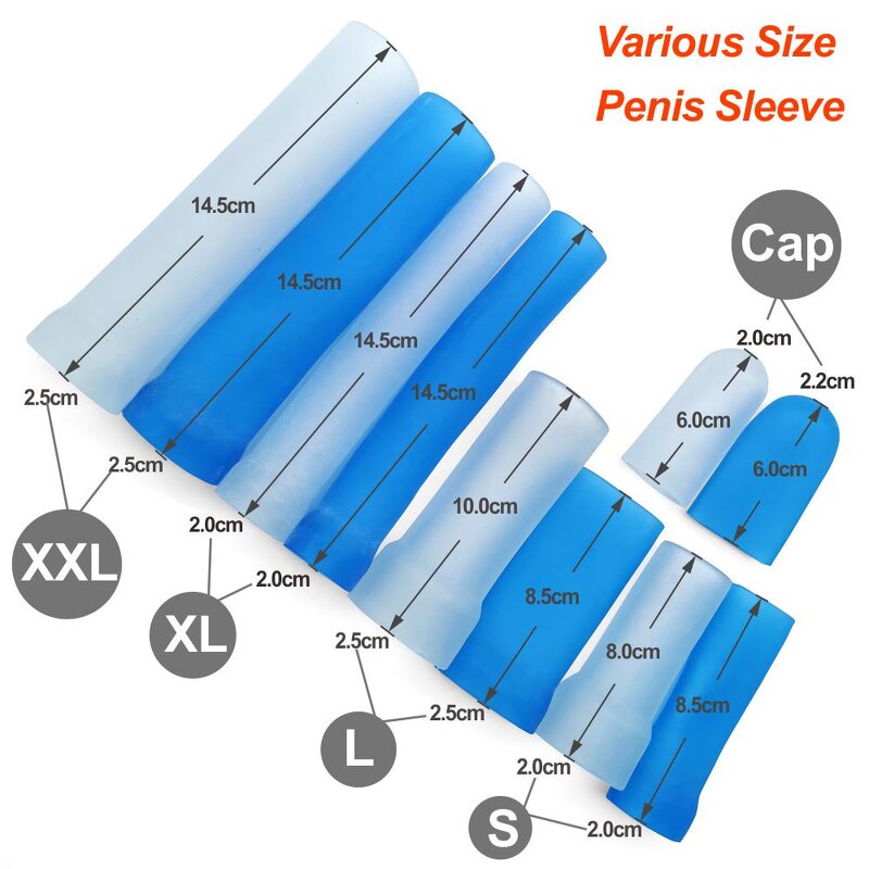 S-XXL Sleeve for Penis Extender Enlarger Pump Silicone Glans Protector Replacement Accessories for Penile Stretcher Clamping Kit