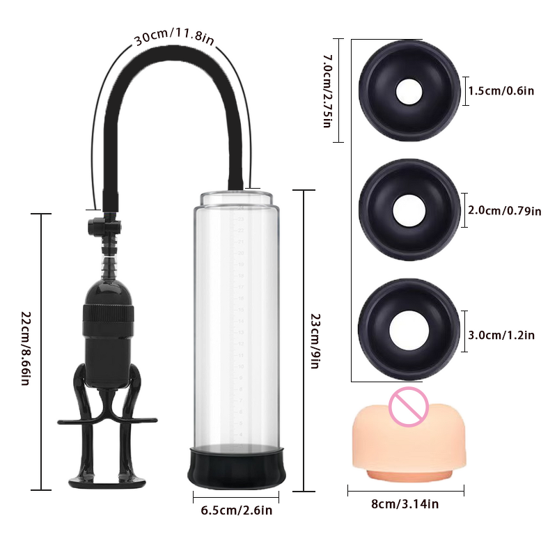 Penis Pump Tie Rod Penis Enlarger Enhancement Erection Sex Toys Male Masturbator Penis Extender Big Dick Trainer Vacuum Pump