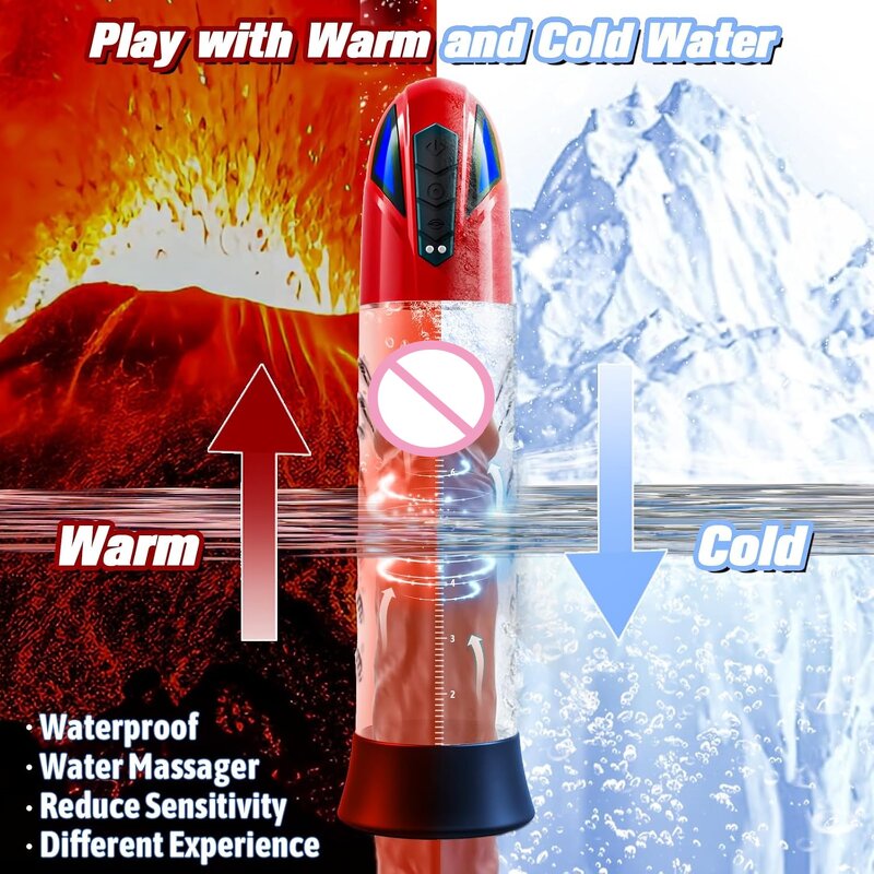 Penis Pump Male Sex Toys,Electric Dick Pump Penis Extender with 10 Erection Training Modes, Cock Pump Automatic Male Masturbator