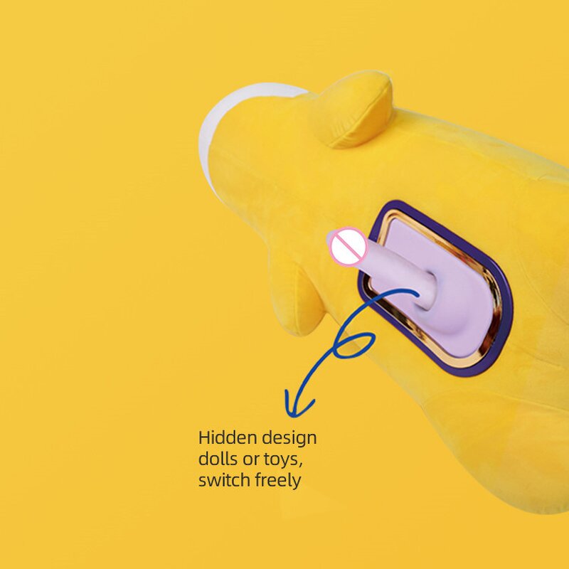 Cute Polar Bear Pillow Sex Dildo Machine Automatic Thrusting Vibrating Rocking Cannon Discreet Silicone Remote Control USB Power