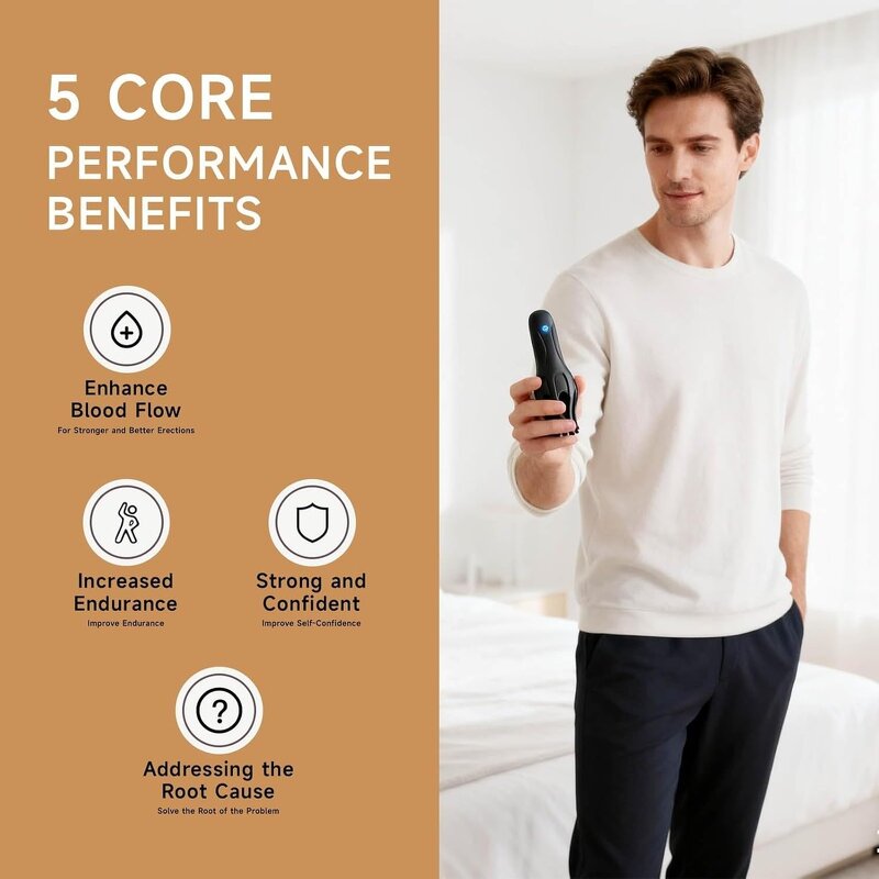 Mansculpt Wave Therapy Pro, Wave Therapy Pro for Ed, Waterproof USB Rechargeable Men's Training Device, Easy to Clean & Portable