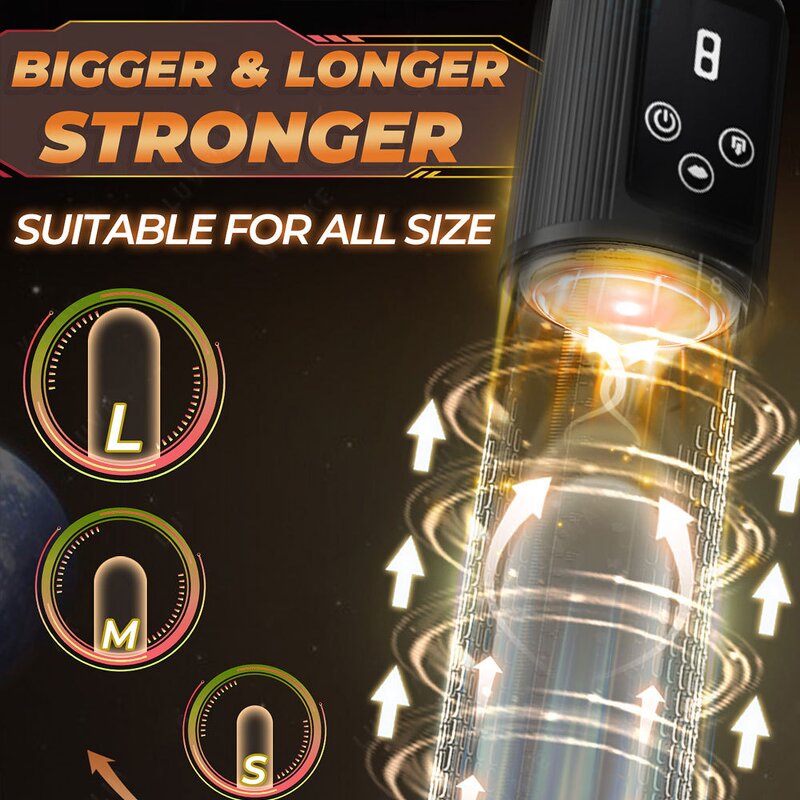 Automatic Penis Pump Men Enlargement Dilate Trainer Penis Vacuum Pump Sex Toys 9 Suction Male Masturbator Sex Toys for Men 18+