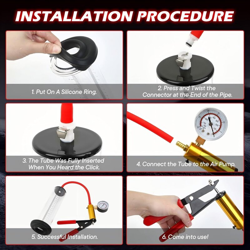 12 X 2.5 Inch Cylinder Acrylic Penis Pump Manual Penis Enlarger Sex Toy for Men Vacuum Pump Male Extender Trainer Sex Product