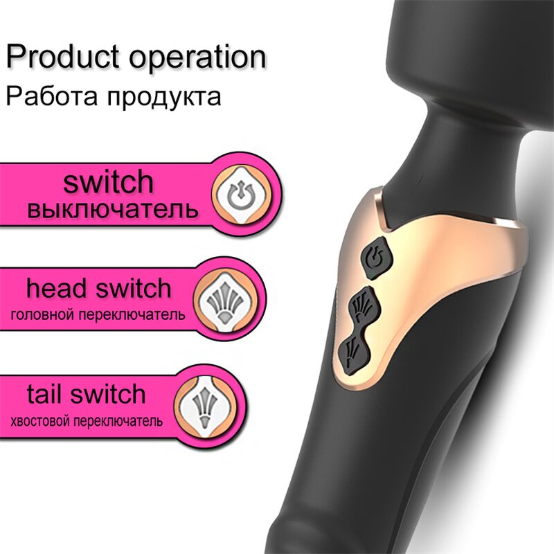 G-Spot Double Head Dildo Vibrator for Women with 10 Vibration Clitoris Nipple Vagina Anal Massagers  Adult Sex Toys for Solo