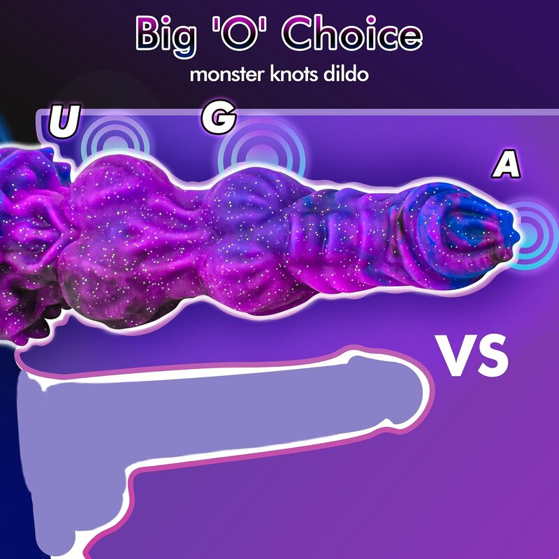 9.6" Large Anal Toy Monster Animal Dildo Dog Sex Toys, Fantasy Knot Dildo Dragon Horse Dildo with Strong Suction Cup for Women