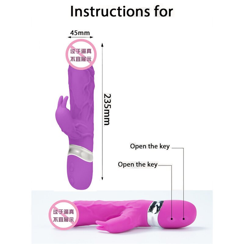 G-Spot Rabbit Vibrator Clitoral Stimulator Rechargeable Sex Toys Silicone Stretch Realistic Dildo Wand Sex Toys for Women