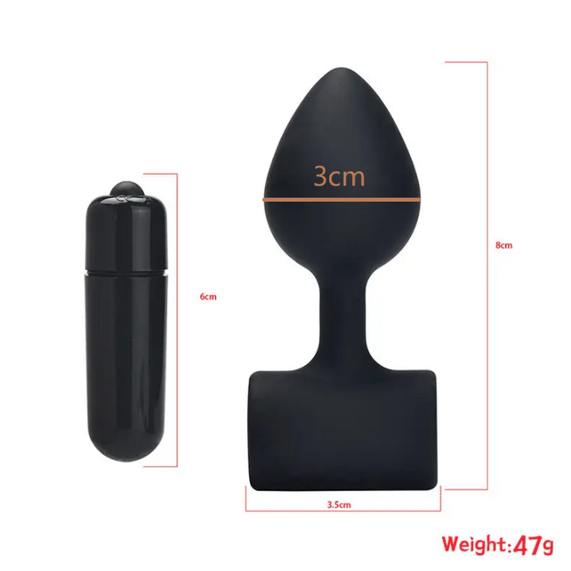 10 Frequency Removable Vibrating Bullet Vibrator Powerful G-spot Stimulate Clitoris Masturbator Anal Plug