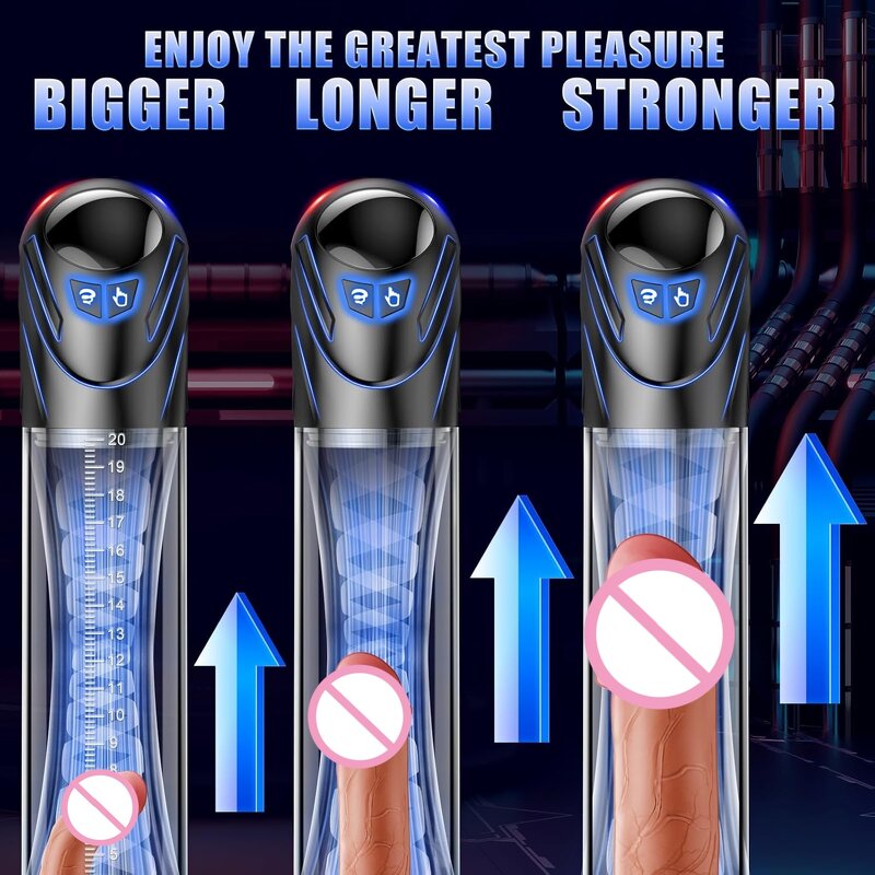 Electric Penis Pump Sex Toy Penis Extender Vacuum Pump Penis Enlargement Pumps for ED Trainer Dick Pump Male Masturbators Adult