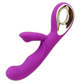Thrusting Rabbit Vibrator Massager Dildo- G Spot with Independent Clitoral Stimulator 10 Patterns Waterproof Rechargeable