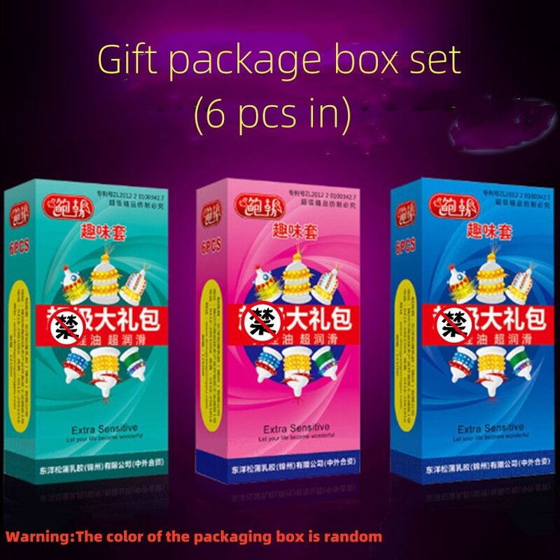 6 Pcs in 1 Set Innovative High Quality Creative Sex Toy for Men Spike Male Condom Made of Latex Certified by SABS