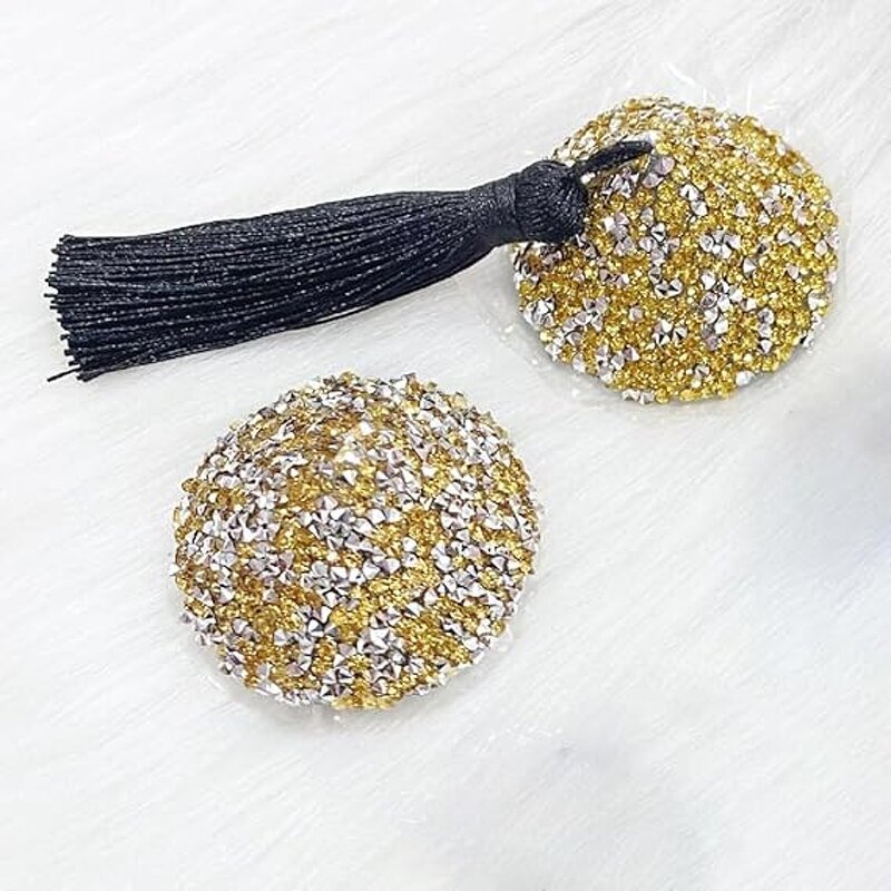 Rhinestone Nipple Covers Crystal Nipple Pasties Sexy Nipple Stickers Breast Pasties Tassels Adhesive Breast Covers for Women