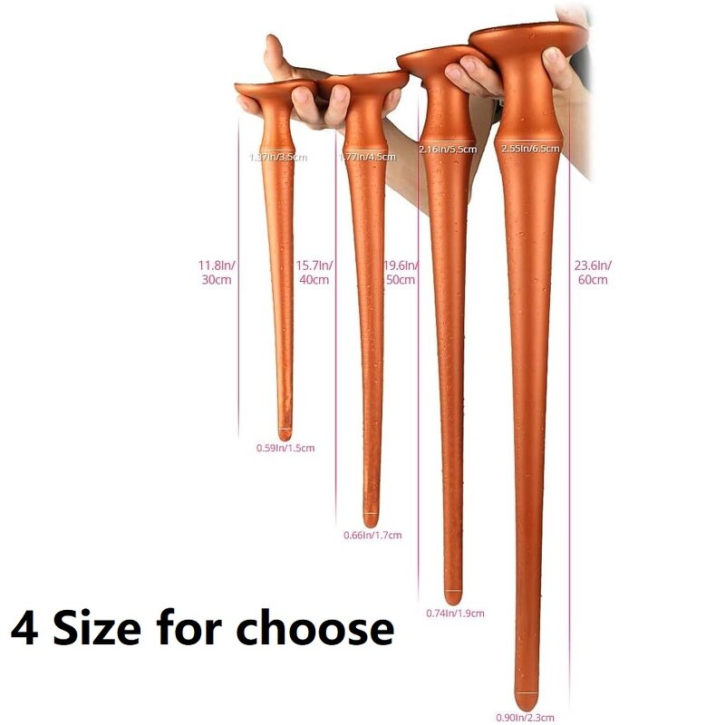 Super Long Anal Plug Dildo, Flexible Liquid Silicone Butt Plug Massage Stimulation for Men and Women Sex Factory