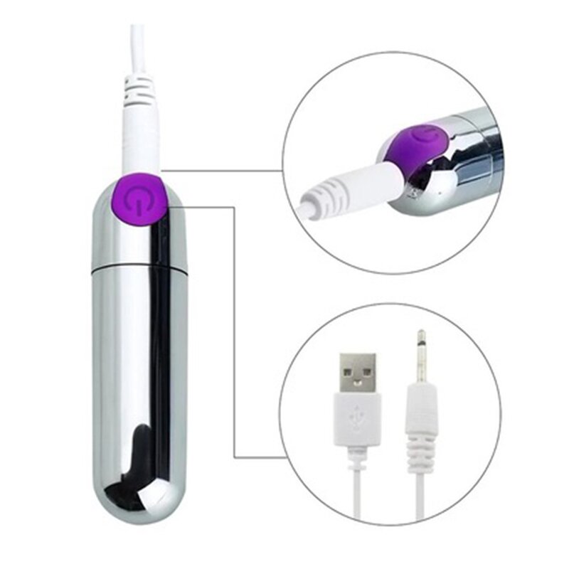 Mini Bullet Vibrator for Women Made of Body-Safe Silicone, Fully Waterproof, USB Rechargeable with 10 Vibration Settings