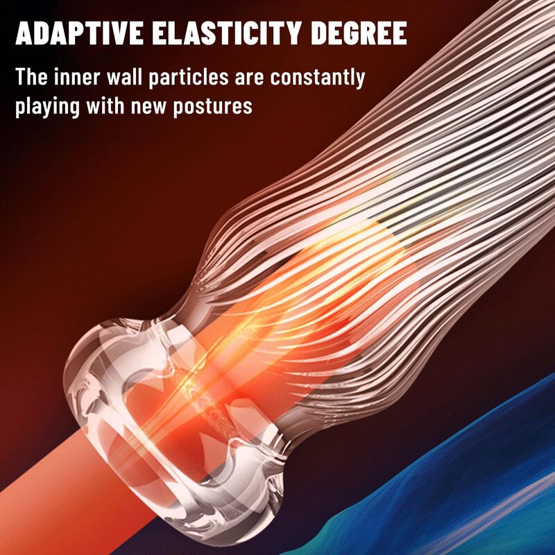 Transparent Lifelike Textured TPE Male Masturbation Stroker Manual Squeezable Pussy Portable Masturbation Cup with Suction Bag