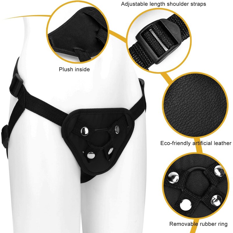 8.26'' Harness&Strap-On Realistic Dildo with Strap-on Suction Cup for G Spot Anal Flexible Dildos Sex Toy for Men Women Couples