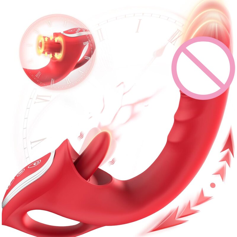 Dildos Thrusting Clit Vibrator for Women with 10 Vibration Modes 7 Thrusting Modes Featuring Licking and G Spot Couple Adult Toy