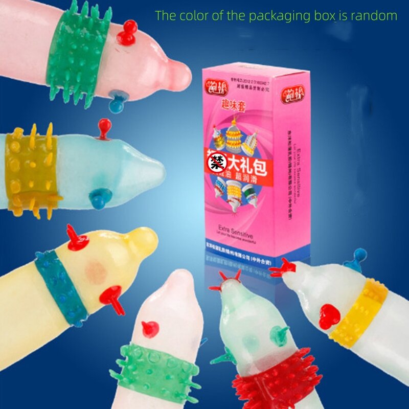 6 Pcs in 1 Set Innovative High Quality Creative Sex Toy for Men Spike Male Condom Made of Latex Certified by SABS