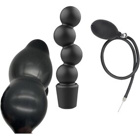 Inflatable Anal Plugs with Pump Silicone Butt Plugs for Anus Training Prostate Massager Expandable Anal Beads Adult Sex Toys