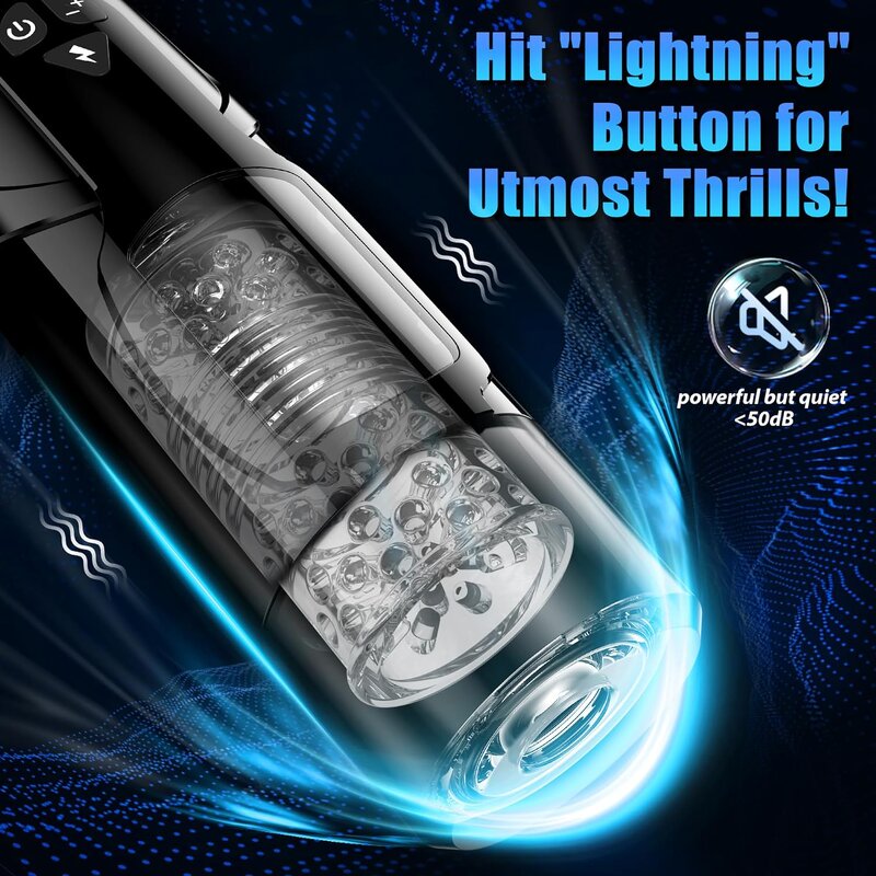 Hands Free Male Masturbators Sex Toy Stroker with 7 Thrusting & Rotating Mode, Vibrator Pocket Pussy for Men Blowjobsex Machine