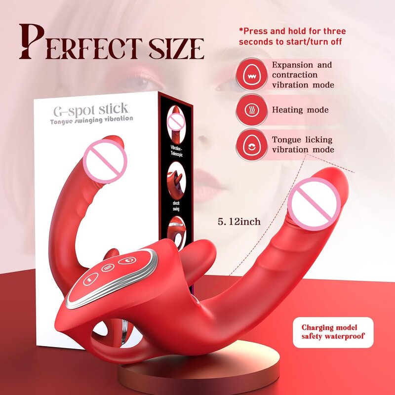 Dildos Thrusting Clit Vibrator for Women with 10 Vibration Modes 7 Thrusting Modes Featuring Licking and G Spot Couple Adult Toy