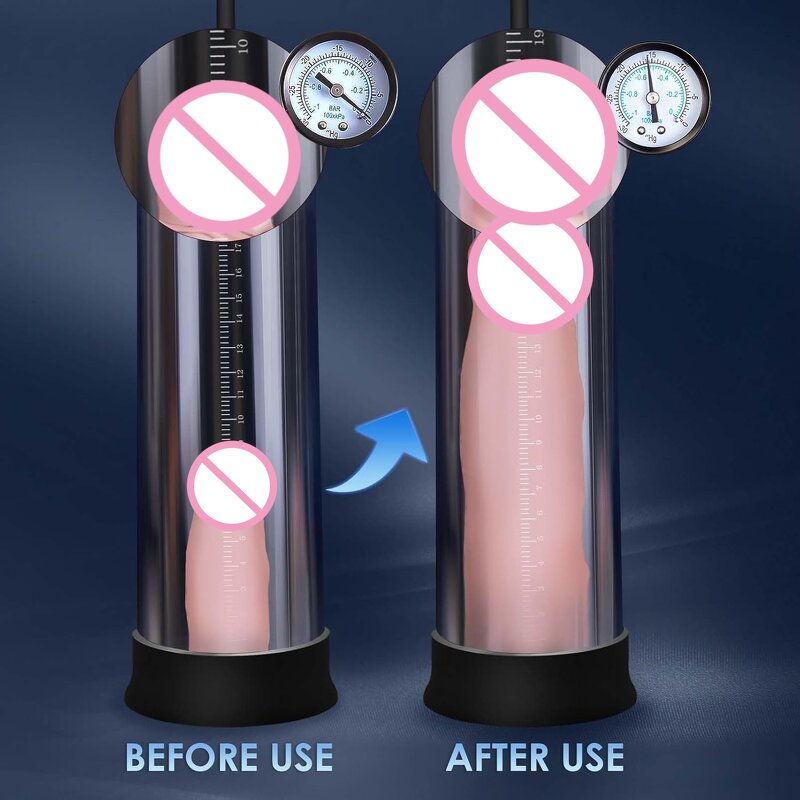 Men Sex Toys for Enlargement Vacuum Penis Pump Enlarger Device Male Enlarging Pump Extention with 1 Pcs Vagina Sleeve Cock Pumps