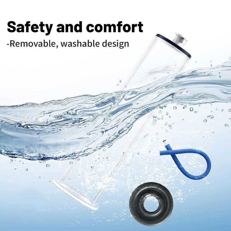 Penis Pump with Pressure Gauge, 12 X 2.5 Inch Cylinder,1 Silicone Sleeves, Penis Enlargement Device Male Sex Toys for Men