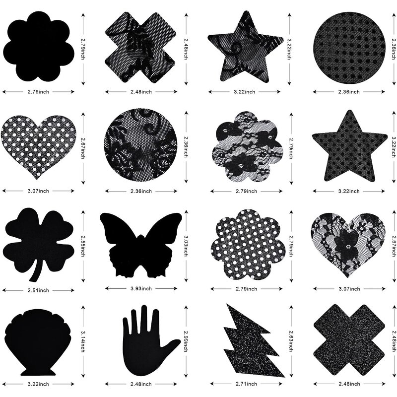 60 Pairs Multi Design Pasties Breast Covers Disposable Bra Satin Petal Stickers Adhesive Breast Pasties for Women and Girls