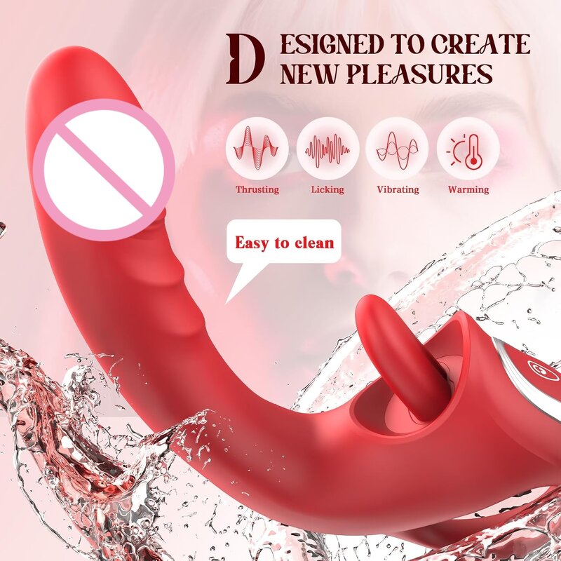 Dildos Thrusting Clit Vibrator for Women with 10 Vibration Modes 7 Thrusting Modes Featuring Licking and G Spot Couple Adult Toy