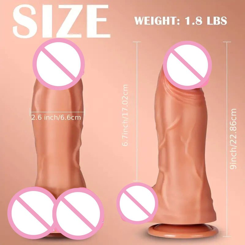 Hot Selling Realistic Dildo Liquid Silicone Material 9 Inch Realistic Huge Thick XXL Dildo Female Masturbation Adult Sex Toys