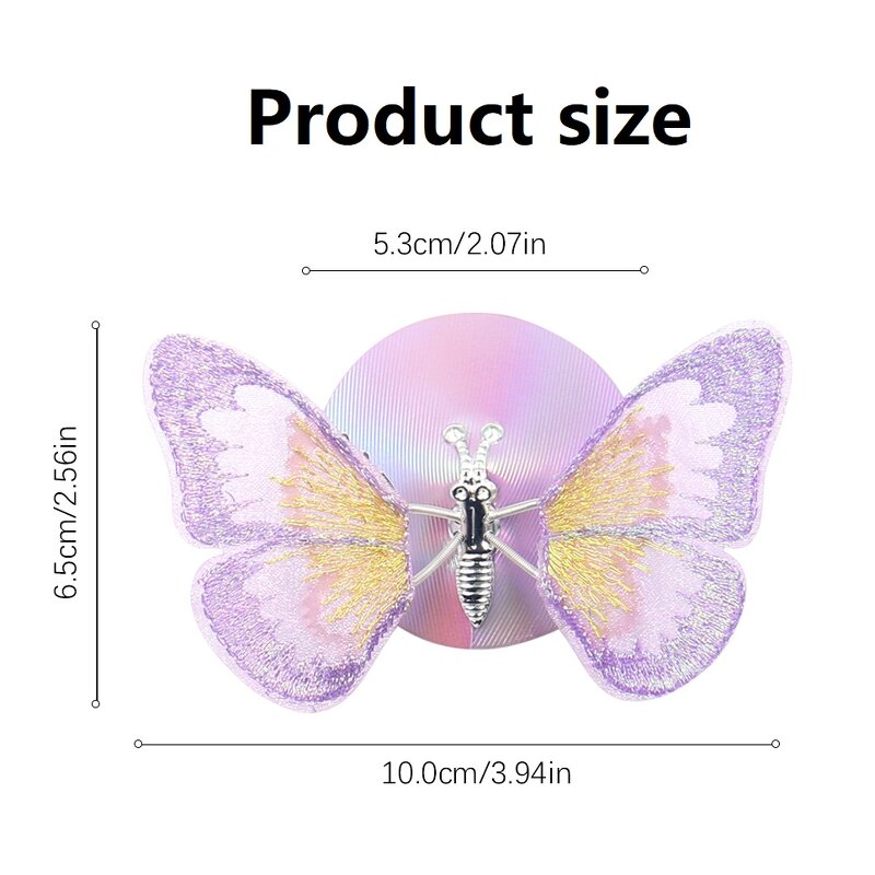 3D Stereo Flash Embroidery Yellow Purple butterfly Metal Nipple Decorative Sexy Boobs Cover Reusable Nipple Cover Pasties Club