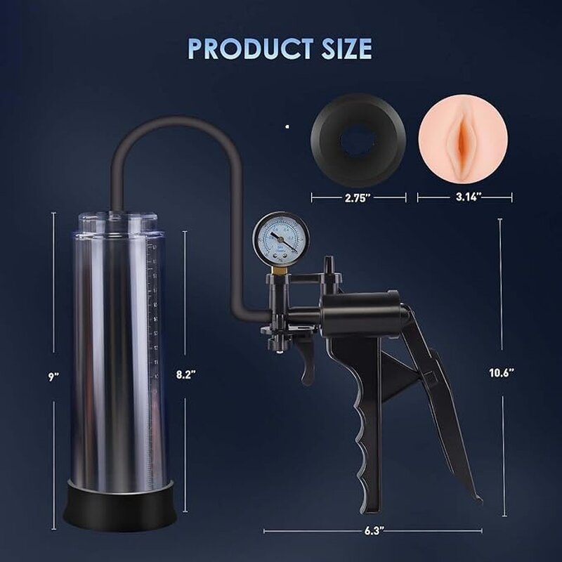Men Sex Toys for Enlargement Vacuum Penis Pump Enlarger Device Male Enlarging Pump Extention with 1 Pcs Vagina Sleeve Cock Pumps