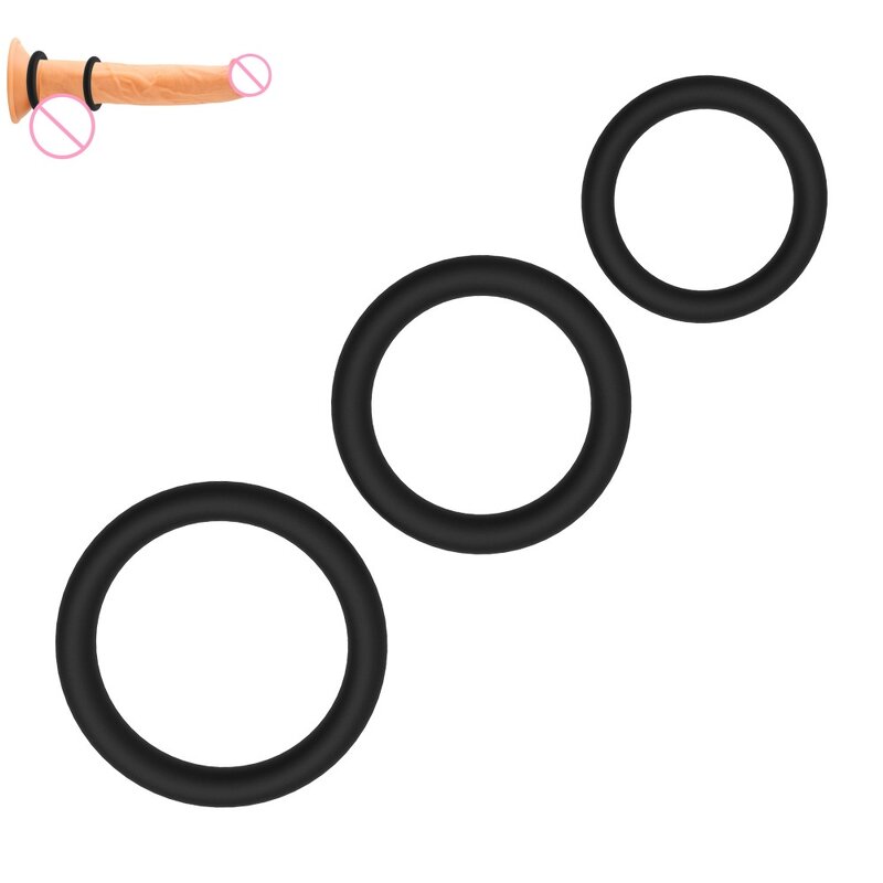 Factory Price Popular Pack of 3 Silicon Penis Rings Delay Ejaculation Sex Toy for Men