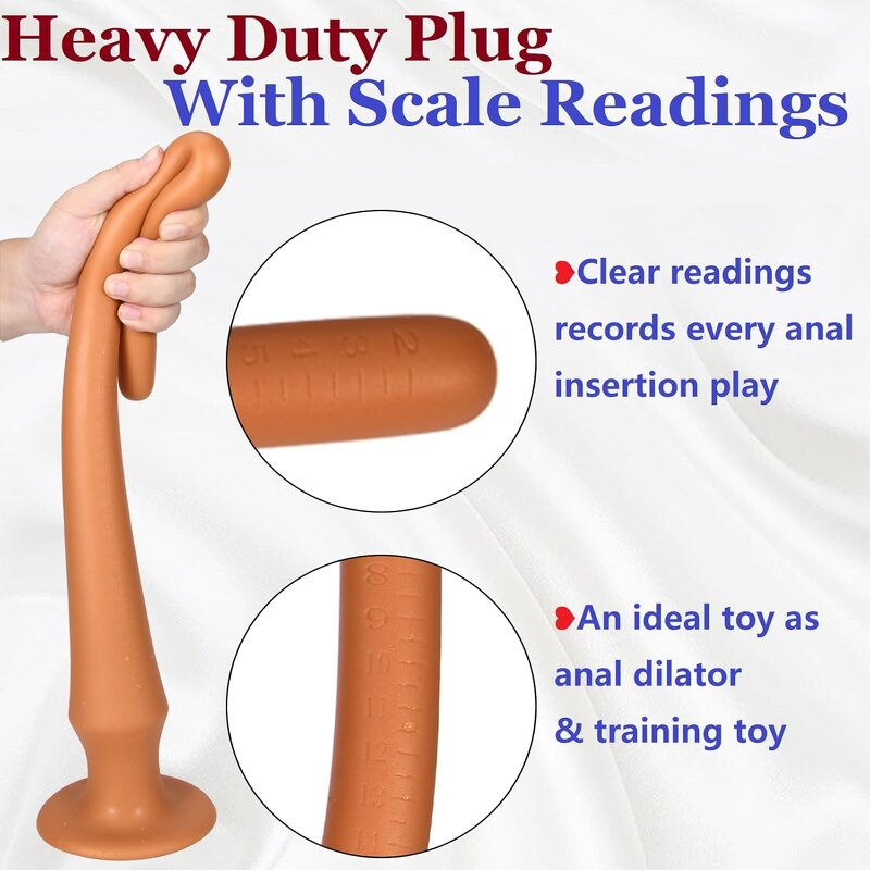 Super Long Anal Plug Dildo, Flexible Liquid Silicone Butt Plug Massage Stimulation for Men and Women Sex Factory