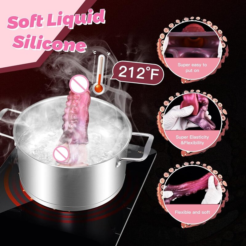 Monster Penis Sleeve Cock Sleeve with Penis Ring, Reusable Elastic Silicone Penis Extender Enhance Male Endurance for Sex Men