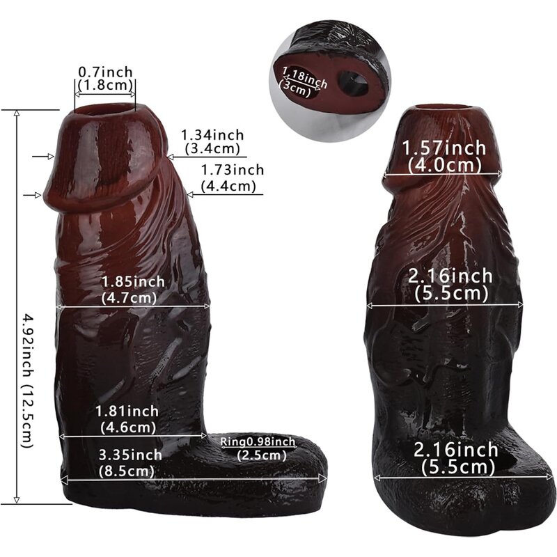 Male Silicone Dildo Hollow Sleeve Penis Sleeve with Cock Ring,Small Penis Sheath Adult Sex Toy for Male Penis Enlargement Sleeve