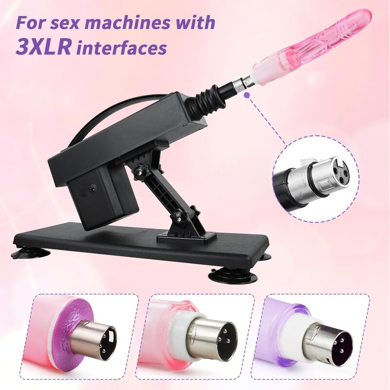 Sex Machine Attachment 3XLR Connector with Masturbator Cup Realistic Pussy Pocket  Sex Machine Dildo Anal Plugs Attachments